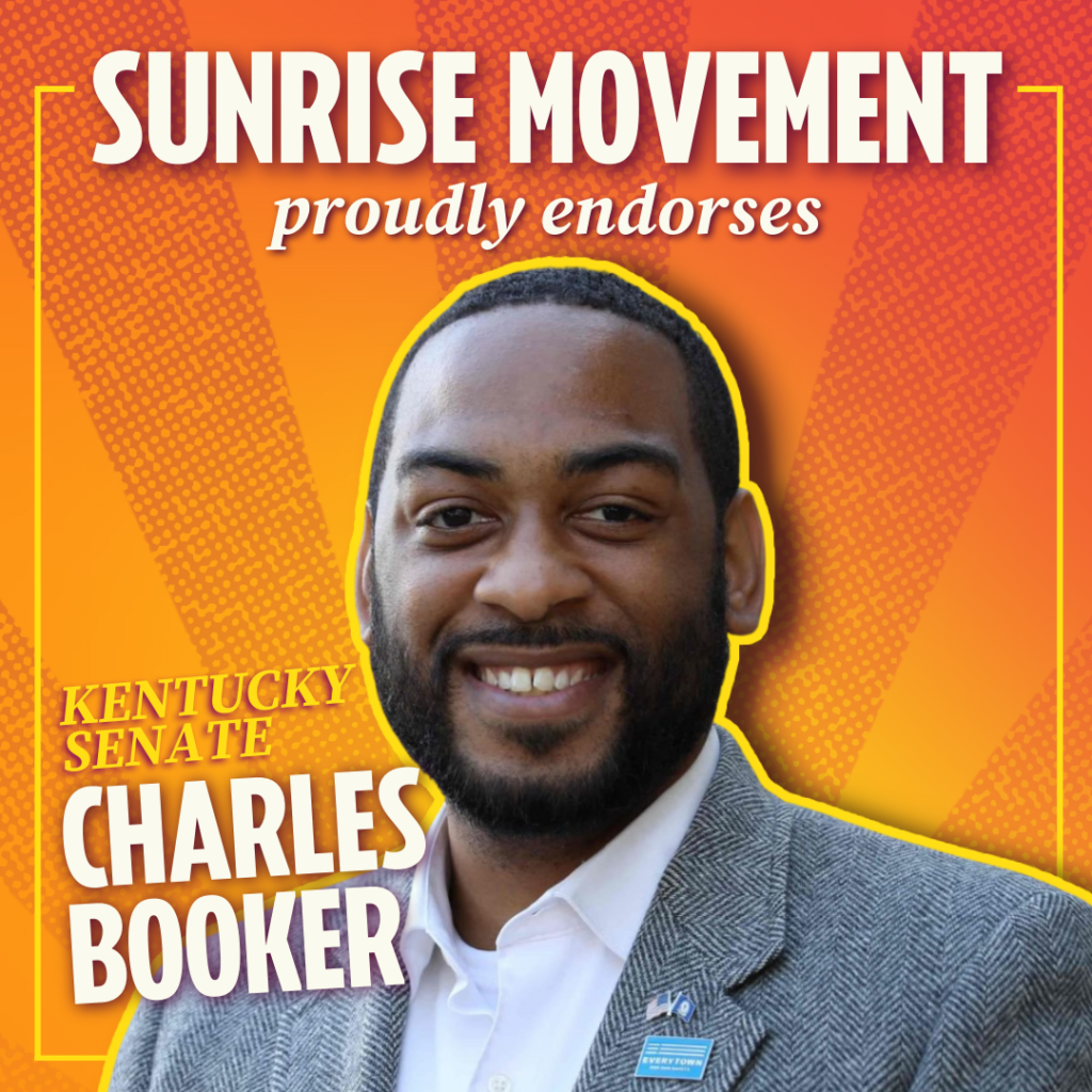 Sunrise Movement steunt met trots Charles Booker voor Kentucky Senate