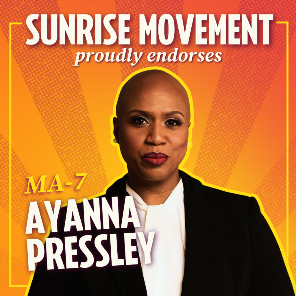 تعيد حركة شروق الشمس بفخر تأييد أيانا بريسلي للمسابقة السابعة لماساتشوستس ؛ صورة أيانا بريسلي