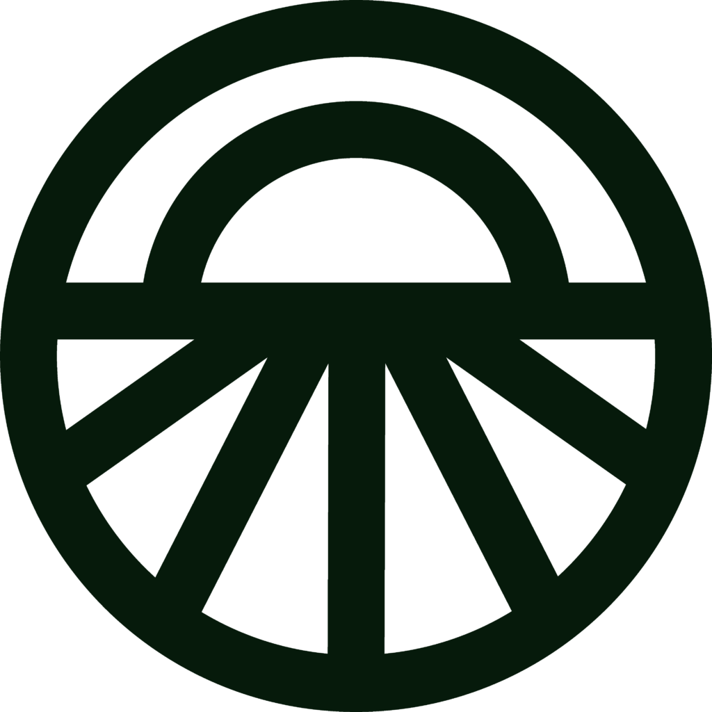 Sonnenaufgangsbewegung - kreisförmiges Logo