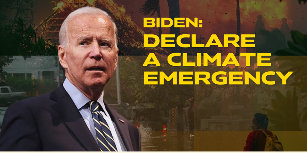 Biden : déclarer une urgence climatique