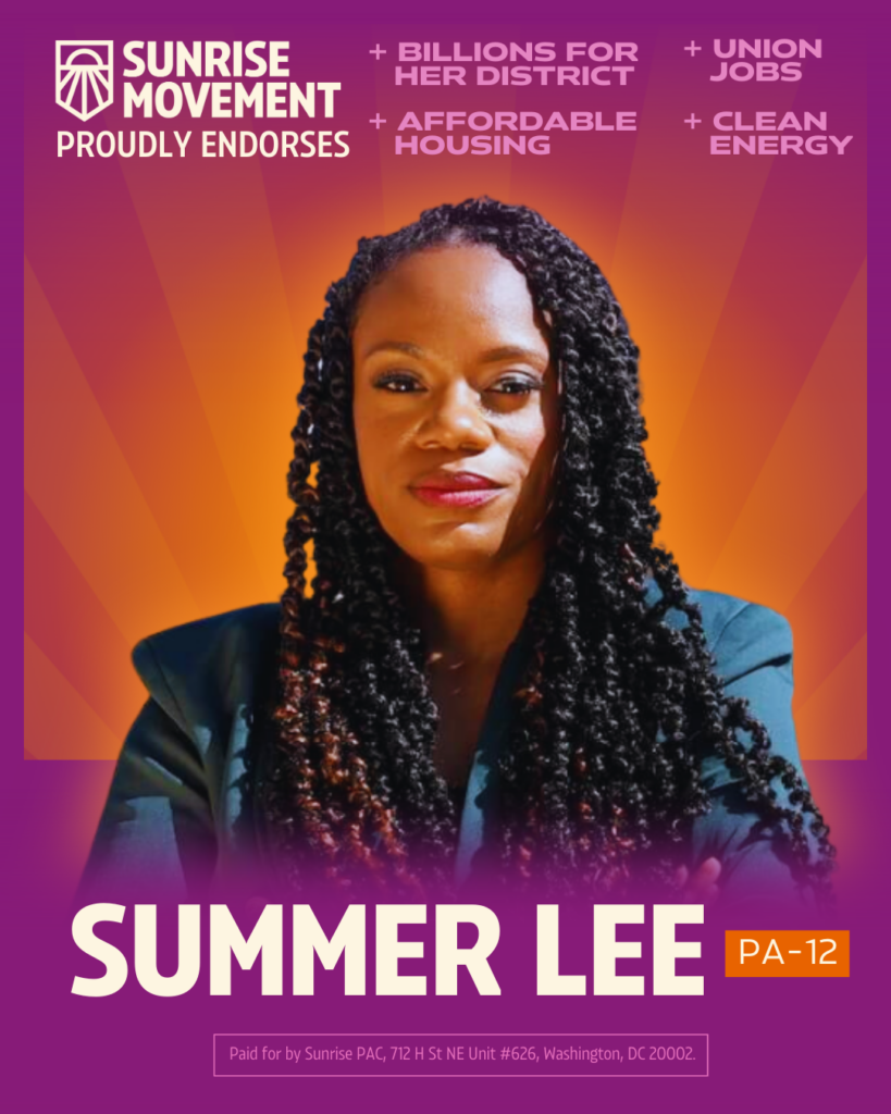 Sunrise Movement endorses Summer Lee