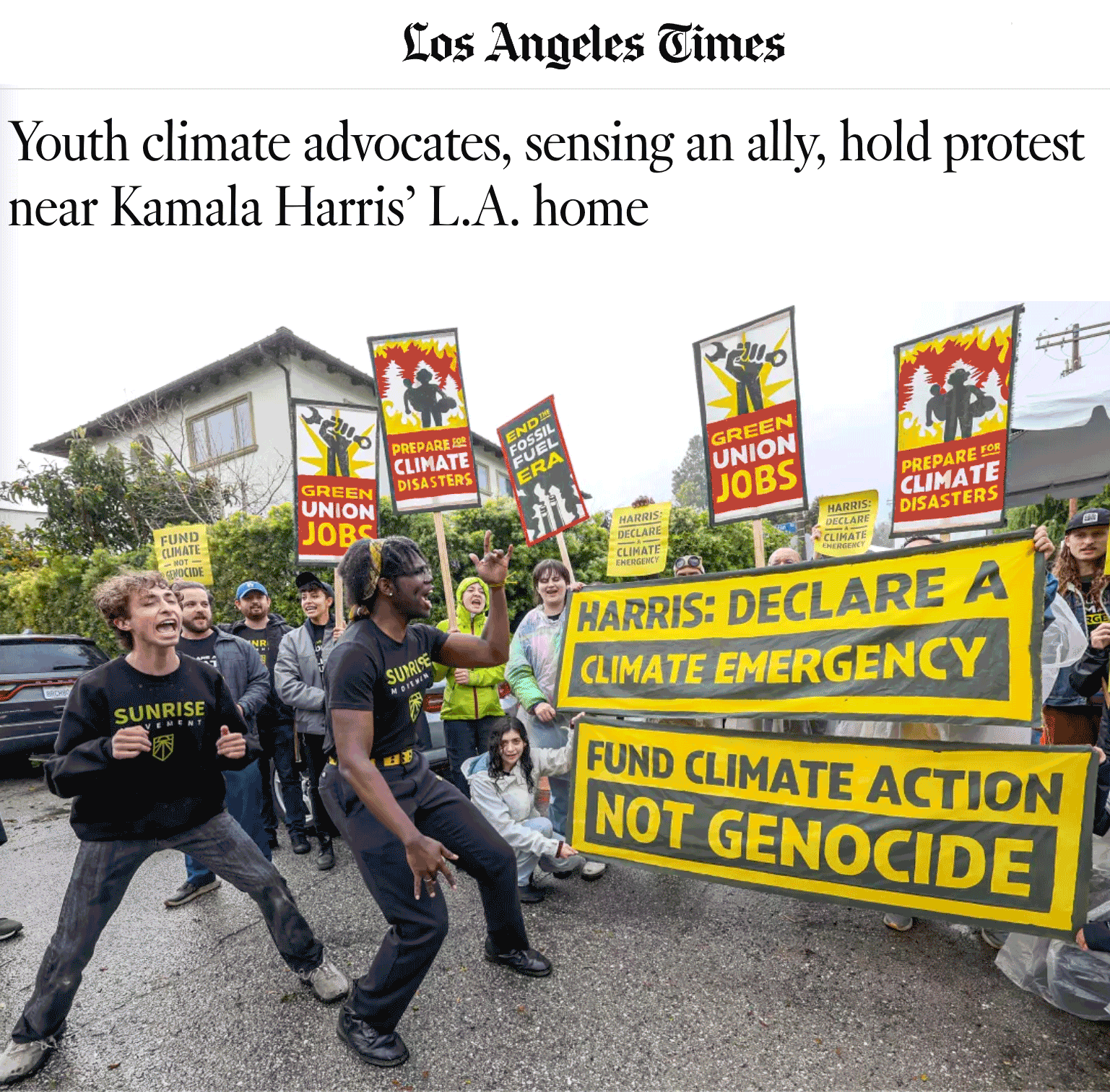 Protestors at VP Harris' LA home